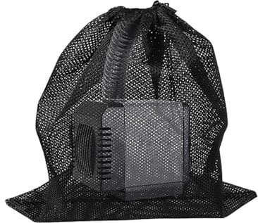 Pump Barrier Bag with Drawstring Pond Pump Filter Bag Fish Pond Filter Mesh Bag 23.6×23.6, Black