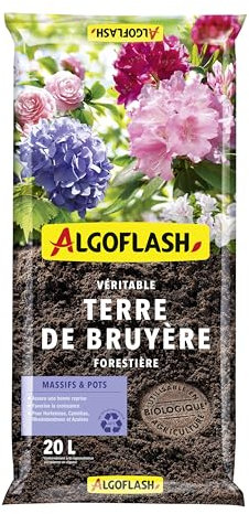 Algoflash Terre de Bruyère Forestière, Utilisable en Agriculture Biologique - 20 L, Marron