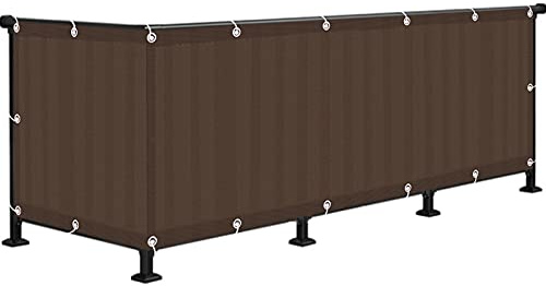 NZPOST Sichtschutz für den Balkon, 1,2 m hoch, Schutz für Gartenzäune im Freien (braun, 0,6 x 3 m)