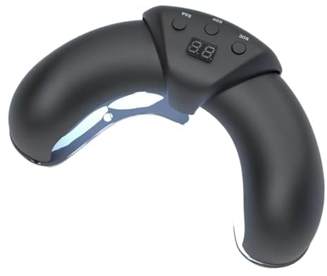 Hewelth Nail Fungus Light Hewelth Bioclear - Smart Fast-Dry Crescent UV/LED Nail Lamp with Anti-Darkening Dual Light Therapy, Auto Sensor, Telescopic U-Shape Design, 22 LEDs (Black)