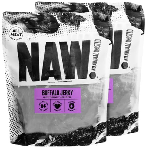 NAW Buffalo Jerky For Dogs, 300g (2 Packs of 150g), Premium Jerky Dog Chews Made From 100% Natural Buffalo To Support Healthy Dental Hygeine