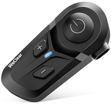 WeClear L1 Motorradhelm Headset, Helm Bluetooth Kopfhörer mit Sprachassistent, Geräuschunterdrückung Bluetooth-Headset, 40mm HiFi Lautsprecher, IP67 Wasserdicht