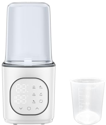 Jradse Multifunktioneller Flaschenwärmer & Sterilisator, Schnelles Aufwärmen & 24h Warmhaltefunktion für Muttermilch, Formula und Babybrei mit Dampf-Sterilisation