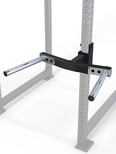 ATLETICA R8 Dip Bar, verstellbar für R8 Power Racks | 3 Griffbreiten 29-70cm, 30° Griffwinkel, angenehme Rändelung, 3mm Stahl