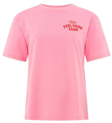 Zwillingsherz Damen T-Shirt 100% Baumwolle – Kurzarm Shirt mit kleinem Schriftzug & Herzmotiv – Frauen Basic Shirt Casual Freizeit Sommer – Damen Oberteil Herz Design