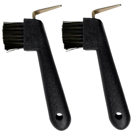 LUDHEP Rascador pezuñas para caballos, 2 Piezas, Cepillo 2 en 1, Accesorios para el Cuidado de Caballos, para El Cuidado del Caballo Púa para Pezuñas con Cepillo, para la Limpieza Diaria
