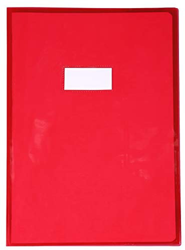 Calligraphe 73203C - Heftumschlag Calligraphe Cristalux DIN A4 21 x 29,7 cm, glattes PVC, Etikettenhalter, Rot Transparent, 1 Stück
