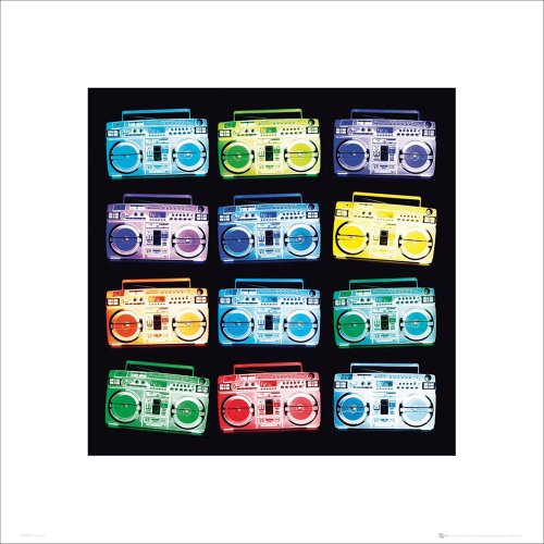X-Ray - Ghetto Blaster - Kunstdruck Artprint Musikposter - Grösse 40x40 cm