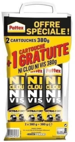Lot de 3 mastics Ni clou ni vis 380 g