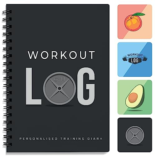 Fitness-Logbuch – Trainingsplaner – Größe A5, Anthrazit – Trainingstagebuch – Zielsetzung für Bodybuilding – von Workout Log