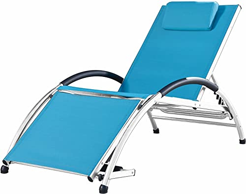 Vivere DKDSUN-TT Dockside Sun Lounger, Aluminium, True Turquiose, 170 x 67 x 84 cm
