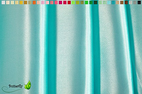 Creativery 9,5m Satinstoff 150cm (türkis 340) // Deko Stoff Satin Glanz Gewebe Kleidung Hochzeit Vorhang Mode