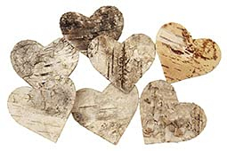 Schreiber Deko Birkenherz Natur 6cm 30 Stück