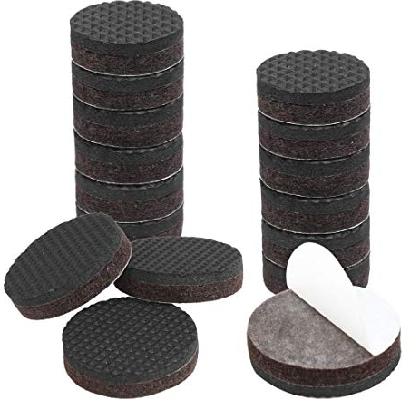 uxcell Möbelgleiter aus Filz, rund, selbstklebend, rutschfest, für Schrank, Schreibtisch, a19031500ux1099, 16pcs/Brown, 1 Inch