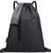 LIVACASA Turnbeutel Mit Reißverschluß Innentasche Sportbeutel Hipster Gym Bag Gefüttert Rucksack Mit Verstellbar Tunnelzug Gymsack für Damen und Herren