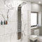 Architeckt® Thermostatic Shower Tower Column Panel, Three Function 3-in1 System with Rainfall Head Handset 4 Body Jets Curved Showers, Polished Chrome