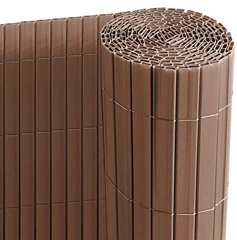 Ribelli® PVC Sichtschutzmatte mit Steg, extra stabil Sichtschutzzaun Sichtschutz Zaun Balkon Windschutz (80 x 400 cm, braun)