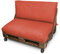 Happers Coussin Palette en Naylim Imperméable pour Extérieur Set 120x80+120x45 Orange