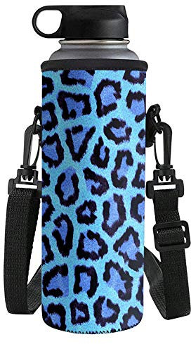 UOIMAG Leopord Housse de transport isotherme en néoprène pour bouteille d'eau, petite taille 500 ml