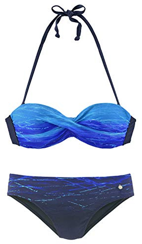 Lascana Damen Bügel-Bandeau-Bikini mit Farbverlauf, trendig, Verstellbare Träger