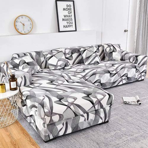 Couchbezug L Form 1/2/3/4 Sitzer,(L-förmiges Ecksofa Sofabezug sollte Zwei kaufen)L-förmiges Ecksofa mit elastischem elastische Stretch Sofa Überwürfe ( Color : C , Size : 4-Sitzer (235-300 cm) )