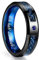 NUNCAD Wolfram keltischen Drachenring für Herren Damen mit blauen Kohlefaser Zirkonia Stein Breite 6mm Unisex Partnerringe Eheringe Größe 68.5