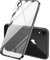 Mixroom - Coque pour iPhone XR bords plats protection appareil photo en silicone TPU plaqué noir