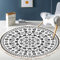 Vintage Boho Baumwolle Teppiche Mandala Muster Waschbar Handgewebte Böhmische Runder Teppich mit Quasten für Schlafzimmer Flur Wohnzimmer Couchtisch Fußmatten,Waschmaschinenfest,60CM Blumen #9
