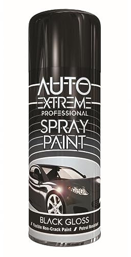Classic Signature - 12 x Auto Extreme Black Gloss Spray Paint 400ml Professional Quality, Perfect Finish for Cars, Bikes,Vans, Metal, Wood