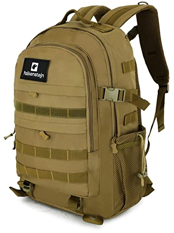 FALKENSTEJN Rucksack für Freizeit Outdooraktivitäten Schule Arbeit Multifunktionsrucksack (camel 35/40l, 35L/40L)