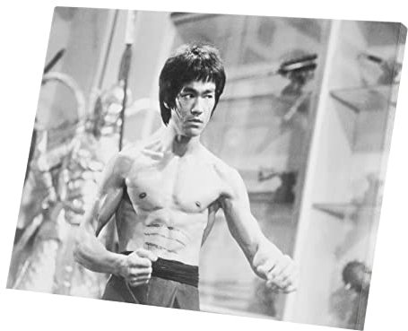 Wandbild, Motiv Bruce Lee Kung Fu Martial Arts, Schwarz & Weiß (52 cm x 40 cm)