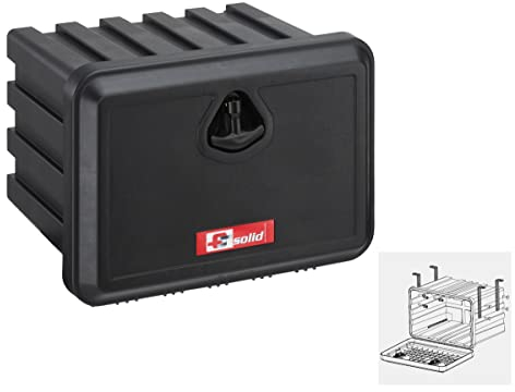 FTsolid Caisse sous châssis Caisse de remorque (500 x 365 x 400) + vertical Brackets Caisse de rangement pour camion Caisse à outils d'arrimage Caisse sous plancher Bac de stockage Box
