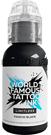 World Famous Tattoo Ink Limitless - Pancho Black - professionelle Tattoo Farbe - REACH konform - 30 ml