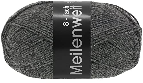 LANA GROSSA Meilenweit 8-fach 150 | 8-faches Sockengarn, waschmaschinenfest | Handstrickgarn 80% Schurwolle & 20% Polyamid | 150g Wolle zum Stricken & Häkeln | 315m Garn FB9557