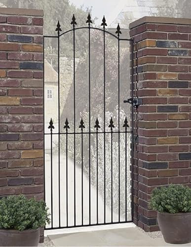 Burbage Iron Craft Balmoral Premium Range Spear Top Tall Single Gate - Solid Steel - Fits Gap of 1067 mm x 1905 mm High - Primed