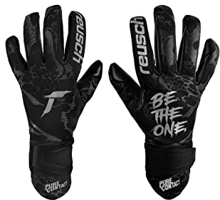 Reusch Pure Contact Infinity Junior griffige und atmungsaktive Torwarthandschuhe Kinder Jugendliche Fußballhandschuhe für Jungen und Mädchen perfekt geeignet für Kunstrasen, schwarz, 7