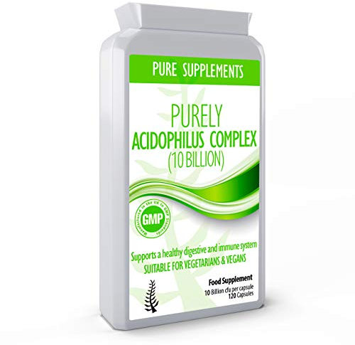 Probiotic Acidophilus Capsules 10 Billion for Women and Men 120 Capsules High CFU Count Targeted strains Time-Released delivery | Vegetarian & Vegan Friendly