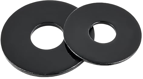 Qrity 20 Pezzi Rondelle Piatte, M5 Acciaio al Carbonio Rondella Metallo Distanziali, 5mm x 10mm Rondella di Tenuta Rotonda Distanziatore, Rondelle O Ring Nero, per La Riparazione e Costruzione