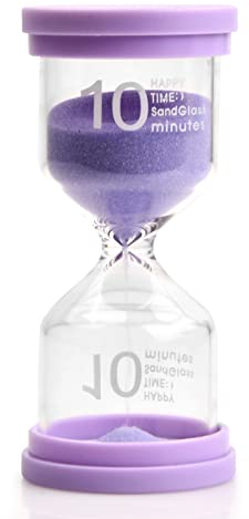 Focenat Sablier 3/5 / 10 Minutes, Coloré Sable Sablier Enfant, Horloge de Sable, Sablier Cuisine Minuterie Minuteur pour Brossage Dents Enfant Douche Jouet École Bureau (10 Minutes)