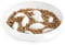 IDOGCHEW Gamelle Anti Glouton Céramique Chat, Assiette Régime Anti Vomissement pour Chat Glouton, Bol Plat pour Chaton Alimentation Lente, Rond, Beige