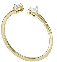FOSSIL Damen Ringe aus Edelstahl offen, 7, Glänzendes Gold