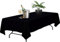 Bea's Party Tischdecke schwarz, abwaschbare tischdecke rechteckig, Polyester Fabrik für Geburtstag, Hochzeit, Bankett, Restaurant (SCHWARZ, 152cm x 320cm)
