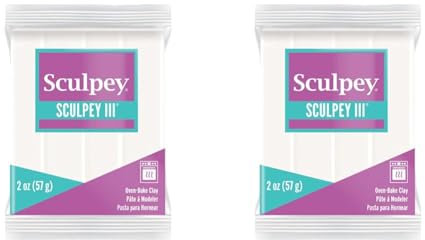 1 x Sculpey Polymer Oven Bake Craft Modelling Clay 57g White (Pack of 2)