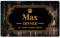Ferocity Tapis pour gamelles personnalisé avec nom | pour Chiens et Chats | Taille 45 x 75 cm | sous-Couche en Caoutchouc de 4 mm | Motif pour Animaux de Compagnie | Couleur Wood Back [140]
