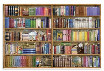FUmoney Kunstdruck auf Leinwand mit Bücherregal-Motiv, Bilder, Gemälde, Kunstwerk für Frauen, Männer, Schlafzimmer, Badezimmer, Heimdekoration, Geschenk, 20 x 30 cm
