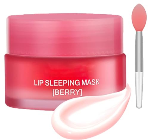Lip Mask,Lippenschlafmaske Lippenbalsam-Feuchtigkeitsspendende Erdbeer-Lippenmasken-Lippenöle für trockene & rissige Lippen-Lippenbalsam für verblassende Lippenlinien,Befeuchten&Boosten Kollagen