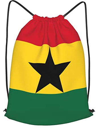 Rucksack Mit Kordelzug Ghana-Flagge Klapprucksack Personalisiert Reiserucksack Wasserdicht Turnbeutel Mit Kordelzug 36X42Cm Für Erwachsene, Outdoor, Kinder