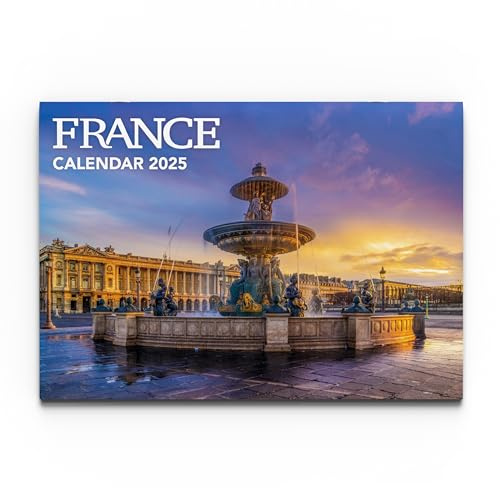 Frankreich-Kalender 2025, atemberaubende französische Fotografie, zweisprachige Tage und Feiertage, reichlich Platz zum Schreiben, umweltfreundlich und langlebig