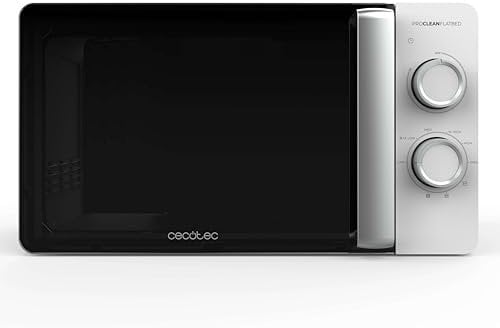 Cecotec Forno a Microonde 20L Proclean 3110 Flatbed. 700W e Grill 800W, Design Compatto, Interno Ceramico, Modalità Scongelamento, Timer 30 Min, Tecnologia 3Dwave