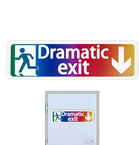 Dramatic Exit Sign Decor – Dramatic Exit Door Sign Lustig | Schild aus, Dekoration für Schlafzimmer, Wanddekoration für Restaurant, Garage, Heimdekoration
